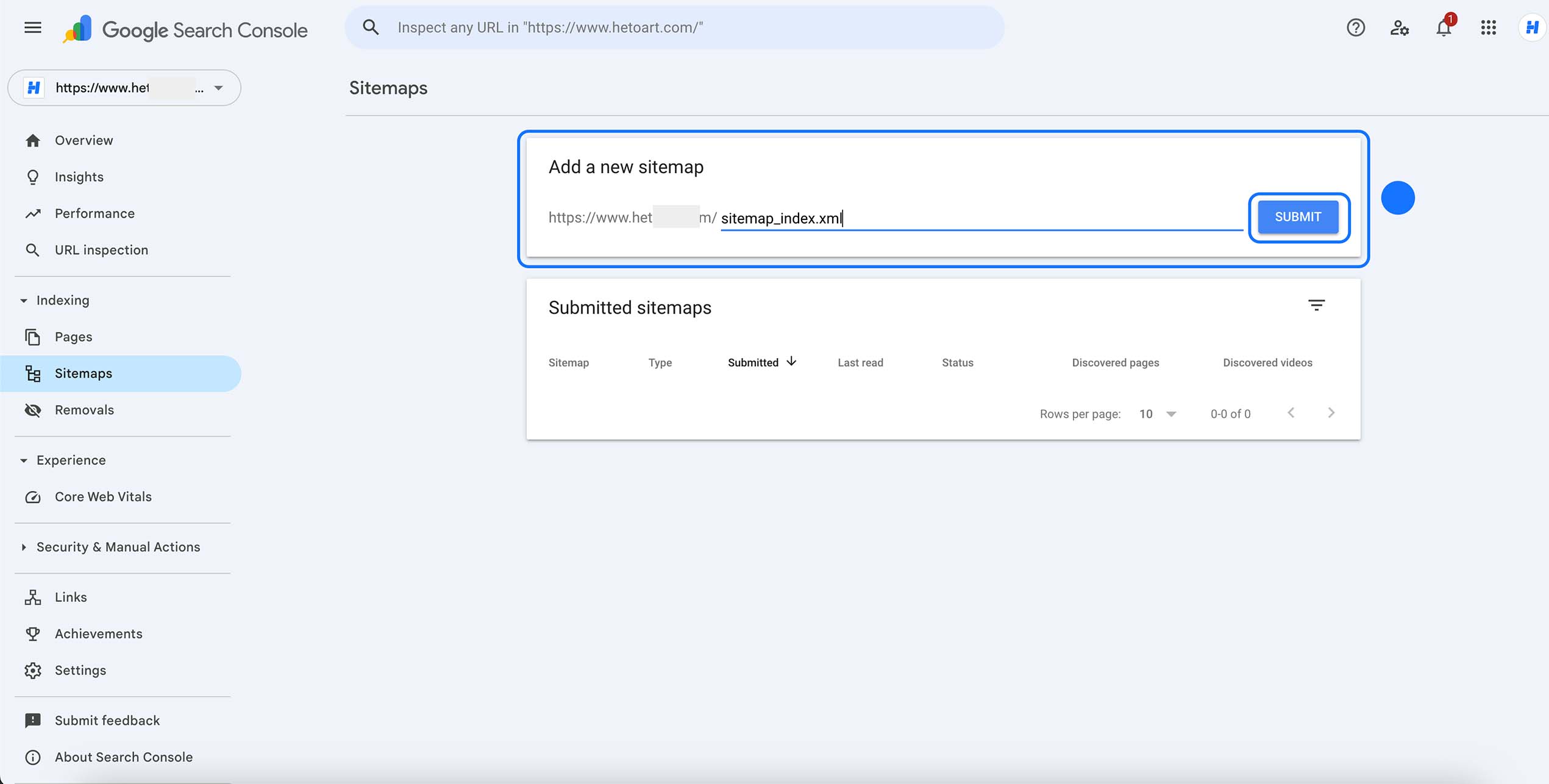 Ajouter un sitemap XML dans Google Search Console