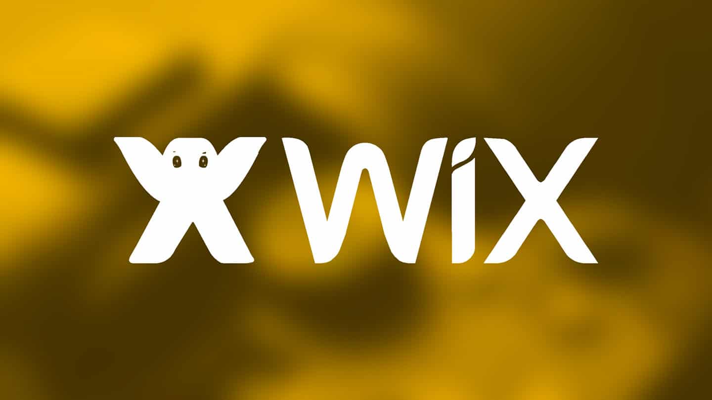 Logo Wix sur fond jaune.