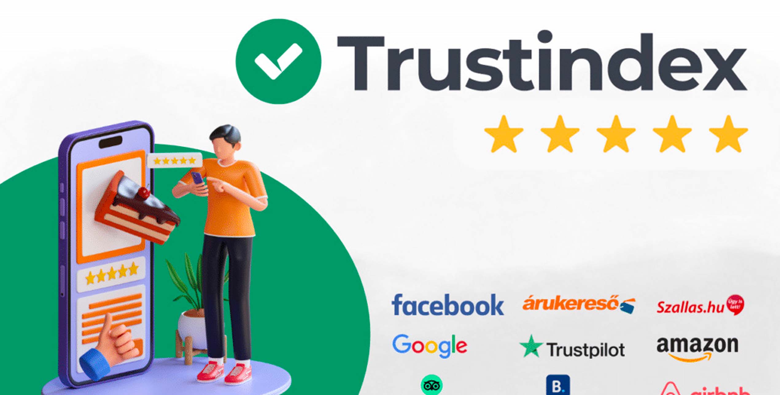 Logo Trustindex – outil d’affichage d’avis clients (Google, Facebook, Trustpilot, etc.).