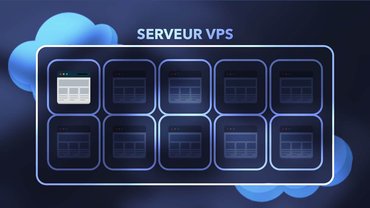 Illustration d'un serveur VPS avec plusieurs fenêtres de navigateur